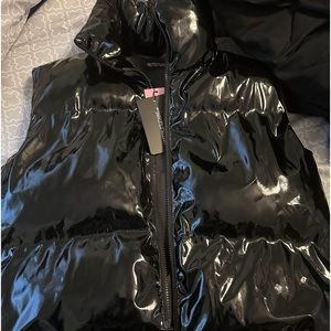 Pretty little things vest black shiny brand new